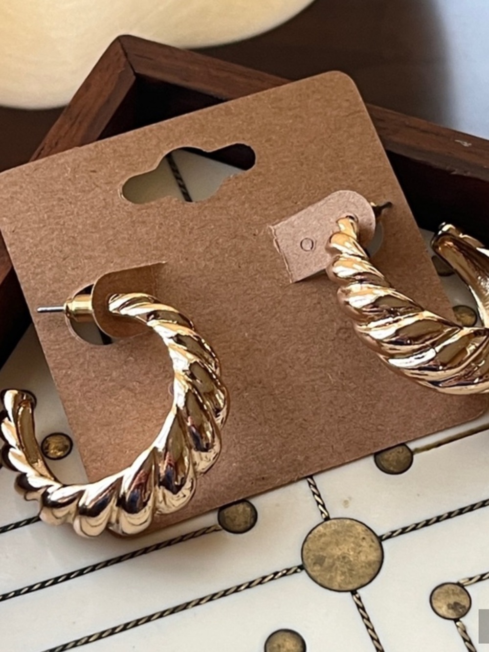 Gold Chunky Shrimp Hoop Earrings